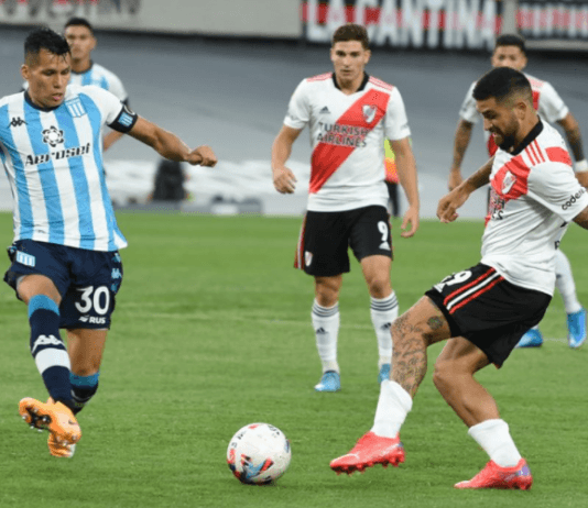 LIGA PROFESIONAL: Era de River, pero festeja Racing: el «Millonario» se durmió y la «Academia» se lo empató 2 a 2