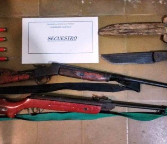 Colonia EL PARAISO: Desorden derivó en un allanamiento con detenidos y secuestro de armas.