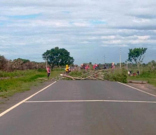 LA PRIMAVERA: Originarios iniciaron corte del tránsito de la Ruta Nacional 86 en el cruce del km 1340.