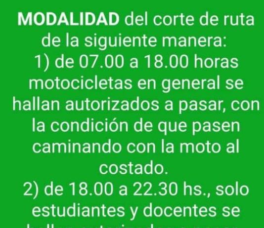LA PRIMAVERA: Establecen horarios y condiciones de circulación en el corte de la Ruta 86.