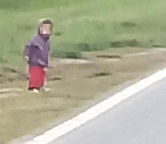 Rescatan a nene de un año al costado de la Ruta Nacional Nº 86.