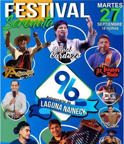 LAGUNA NAINECK: Organizan la serenata del pueblo con motivo del aniversario de la fecha fundacional de la localidad.