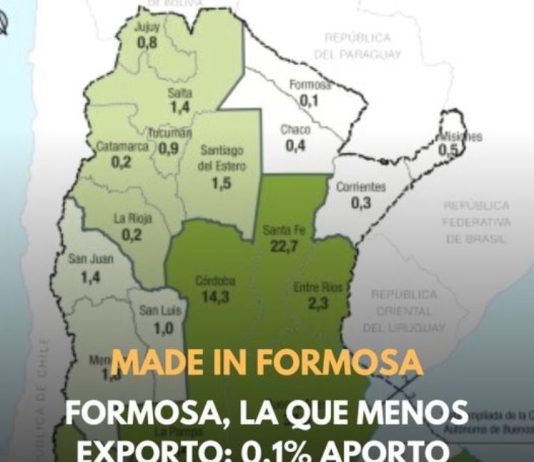 Formosa se ubicó en el último lugar en el ranking de las exportaciones entre todas las provincias durante el primer semestre del 2022.