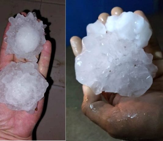 IBARRETA: Impactante caída de granizos gigantes.