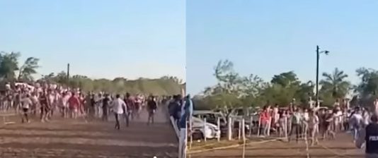 LAGUNA NAINECK: Carrera de caballos terminó con una descomunal gresca y un policía lesionado.
