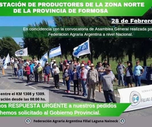 LAGUNA NAINECK: Productores de la zona norte vuelven a la Ruta 86