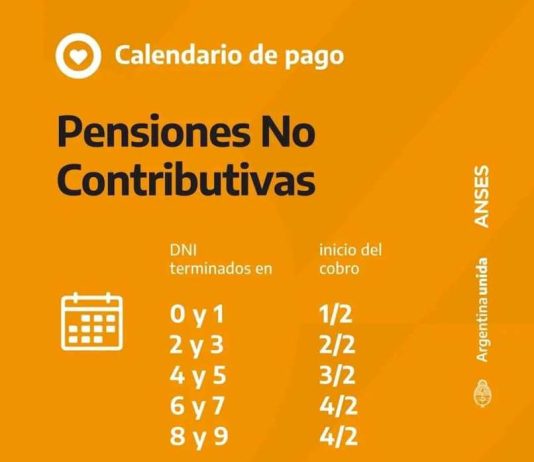 CALENDARIOS DE PAGO: Arranca este primer dia de febrero el pago de las PNC