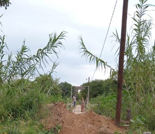 LAGUNA NAINECK: Vecinos reabrieron el paso sobre el viejo puente Angelito.