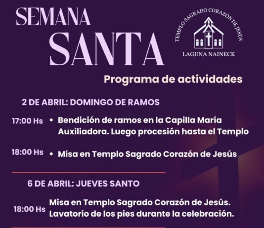 LAGUNA NAINECK: Actividades programadas por Semana Santa.