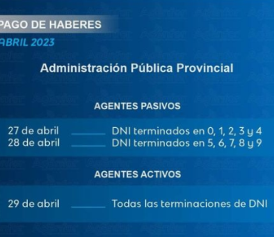 El jueves 27 inicia el cronograma de pagos para la Administración Pública