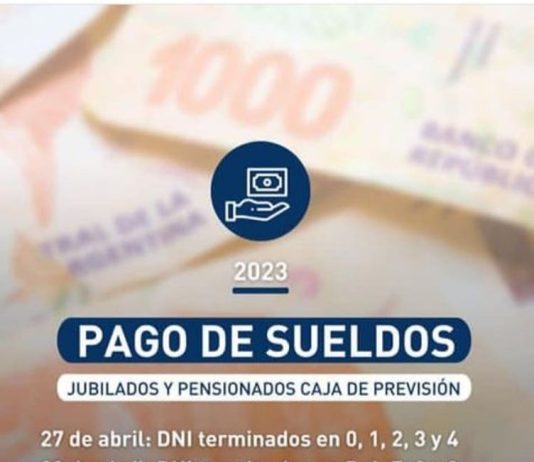HABERES: Este jueves 27 arranca el cronograma de pagos.