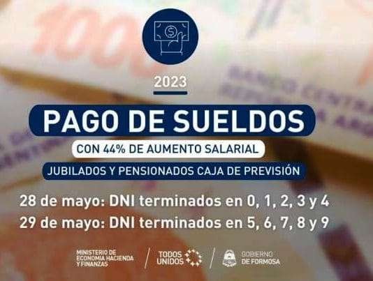 Cronograma de pago de sueldos de mayo