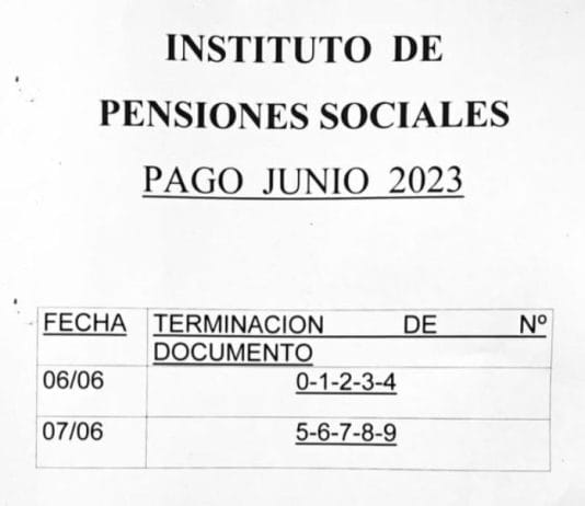 PENSIONES PROVINCIALES: Calendario de pagos Junio