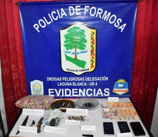 LAGUNA BLANCA: Tres detenidos durante un allanamiento en procedimiento antinarcótico.