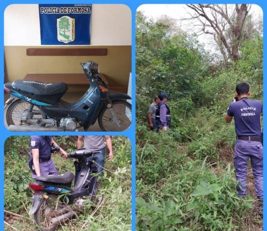 LAGUNA BLANCA: En rápido accionar la Policía recuperó una motocicleta sustraída y retiuvieron a un menor de edad