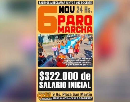 Autoconvocados y Voz Docente confirmaron que el 6 de noviembre irán al paro