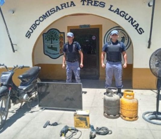 TRES LAGUNAS: En rápido accionar, la policía recuperó bienes de valor y detuvo al presunto autor
