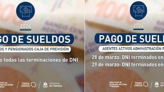 SUELDOS DE MARZO: Cronograma de pago a estatales provinciales.