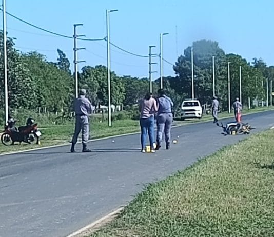 LAGUNA NAINECK: Motociclistas sufrieron lesiones durante un hecho vial