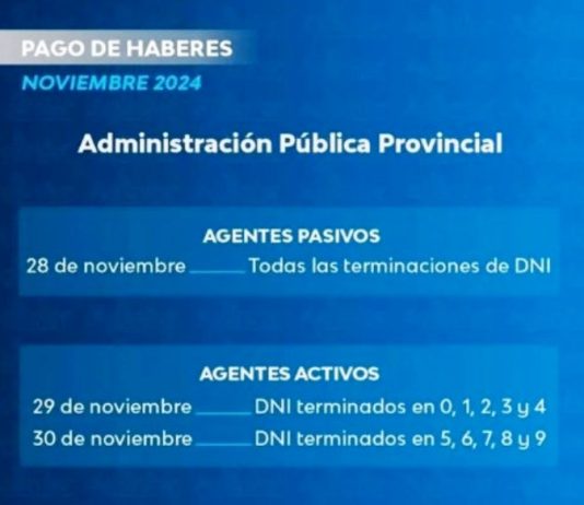 Pago de haberes a la administración pública provincial