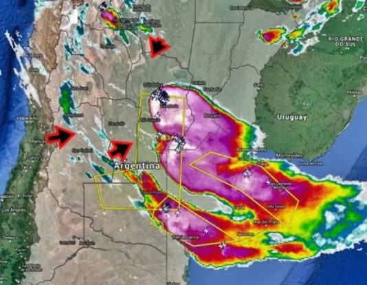 Las tormentas se potencian para este lunes: Granizo y fuertes lluvias