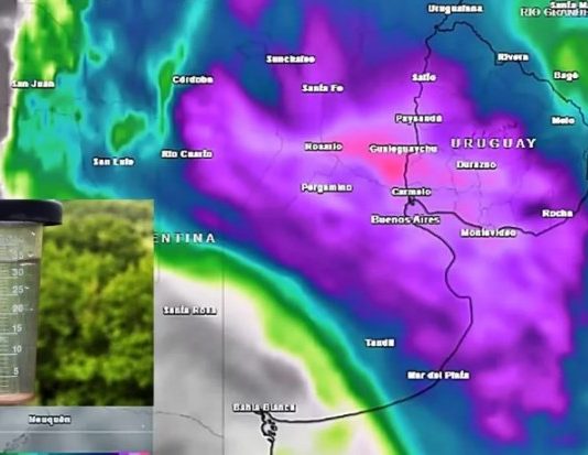 Las lluvias se potencian y ganan cobertura en todo el centro del país