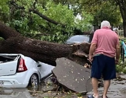 Fuertes temporales afectaron el sur de Santa Fe y Córdoba