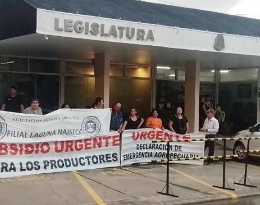 Productores agropecuarios esperaron afuera de la Legislatura el tratamiento de Proyecto