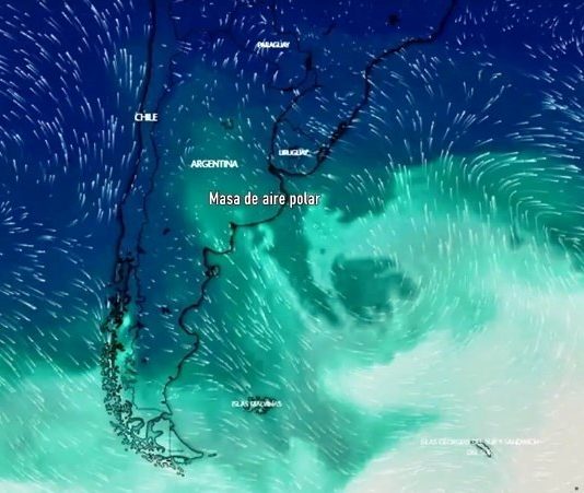 El frente frío con ráfagas del sur desplazará la humedad y las tormentas al norte del país