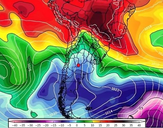 Se viene el primer ingreso potente de aire Antártico Polar y posteriores heladas