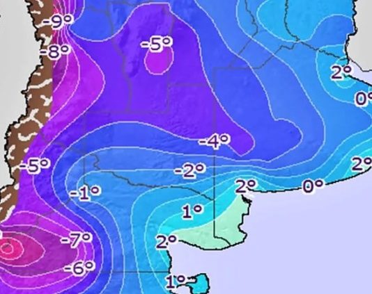 Para el viernes: Marcado descenso de la temperatura, con entrada de aire polar