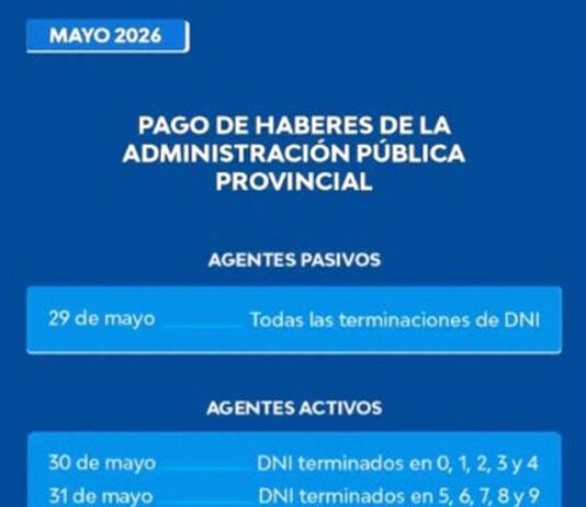PAGO DE HABERES: El viernes 29 dará inicio el pago de haberes de mayo de la administración pública provincial