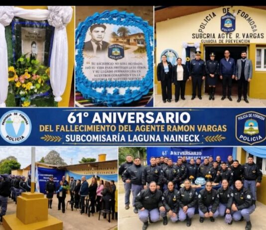 LAGUNA NAINECK: Acto por el 61° Aniversario del Fallecimiento del Agente Ramón Vargas en la subcomisaría que lleva su nombre