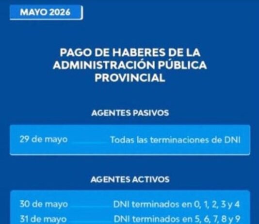 PAGO DE HABERES: Este viernes 29 dará inicio el pago de haberes de mayo de la administración pública provincial