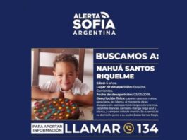 ALERTA SOFIA: Buscamos a Nahuá Santos Riquelme