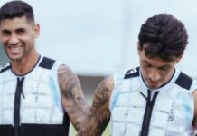 Las pecheras de hielo de la Fórmula 1 llegaron al fútbol y las usa la Selección argentina