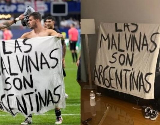 Habló el hincha que pintó la bandera de Malvinas: «Una locura»