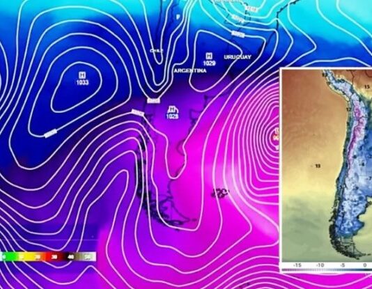El pronóstico para este miércoles: Avance de aire antártico polar