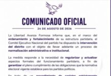 La Libertad Avanza oficializó la intervención en Formosa y aseguró que busca normalizar y fortalecer el partido