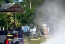 LAGUNA BLANCA: Rápido accionar de la Policía evitó que un automóvil se consumiera en llamas