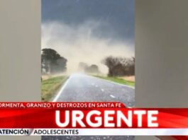 Fuerte temporal en Santa Fe: volcaron camiones en las rutas y se mantiene la alerta por tormentas con granizo