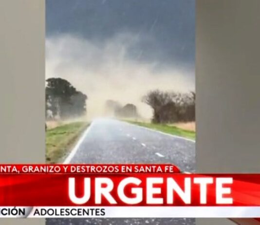 Fuerte temporal en Santa Fe: volcaron camiones en las rutas y se mantiene la alerta por tormentas con granizo