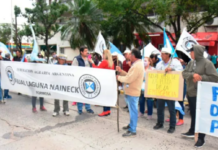 LAGUNA NAINECK: Productores se movilizan a Casa de Gobierno para reclamar respuestas por la crisis agrícola
